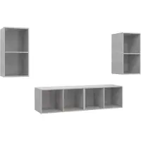 vidaXL Tv-wandmeubelen 4 st bewerkt hout betongrijs