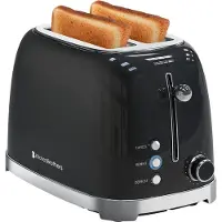 Kitchenbrothers Retro Broodrooster - Toaster - 6 Warmteniveaus - 2 Extra Brede Sleuven - 815W - Zwart
