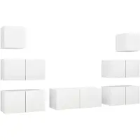 vidaXL 7-delige Tv-meubelset bewerkt hout wit