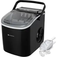 Kitchenbrothers IJsblokjesmachine – Zelfreinigingsfunctie - 1,2 L – 100 W – 22,2 x 29,4 x 29 cm – Zwart