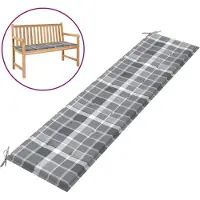 vidaXL Tuinbankkussen 200x50x3 cm oxford stof ruitpatroon grijs