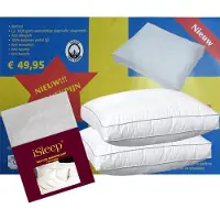 ISleep Klaas Vaak Hoofdkussen Set - (2 Kussens + 2 Moltonslopen) - Boxkussen - Dreampearls - 50x60x10 cm - Wit