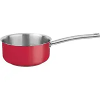 HorecaTraders Steelpan | RVS | Rood | 1.5 Liter | Ø16 cm | Gas, elektrisch, inductie, keramisch