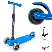 LifeGoods TurboRide Kinderstep - Step 5-8 Jaar - 3 Lichtgevende Wielen - Jongens/Meisjes - Blauw