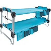 Disc-O-Bed Kid-O-Bunk kinder camping stapelbed incl. zijvakken blauw / zilver