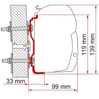 Fiamma Hymer vanaf 2016 Voortent adapter voor Fiamma F45 500 cm - Montage adapters