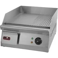 Caterchef Bak/grillplaat midi, 1/2 ribbel, 1/2 glad, H27xB40xD54,5, 230V/1500kW
