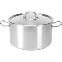 HorecaTraders Kookpan middel | RVS | 12.7 Liter | 30cmØ | Gas, elektrisch, keramisch