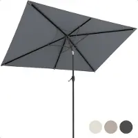 LifeGoods Parasol – Waterdicht & Kantelbaar – 270 x 180 x 245 cm – Donkergrijs