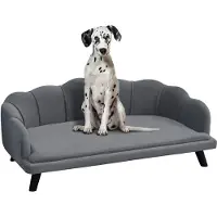 PawHut hondenbank met rugleuning, huisdierenbank, hondenbed, kattenbank, zacht