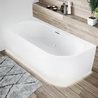 Riho Desire Corner Halfvrijstaand Bad 170X77cm - Acryl - Rechts - Mat Wit - Sparkle Mood - Fall - LED Verlichting - Baden, Whirlpool Baden - 8720702229753
