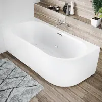 Riho Desire Corner Halfvrijstaand Bad 170X77cm - Acryl - Rechts - Mat Wit - Sparkle Mood - Baden, Whirlpool Baden - 8720702229609