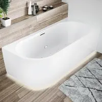 Riho Desire Corner Halfvrijstaand Bad 170X77cm - Acryl - Links - Wit - Sparkle Mood - Fall - LED Verlichtingg - Baden, Whirlpool Baden - 8720702229050