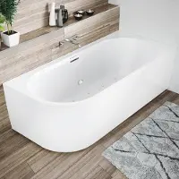Riho Desire Corner Halfvrijstaand Bad 170X77cm - Acryl - Links - Mat Wit - Sparkle Mood - Baden, Whirlpool Baden - 8720702228916