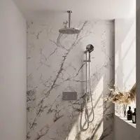 Brauer Chrome Edition thermostatische inbouw regendouche met 3 standen handdouche, plafondarm, glijstang en hoofddouche 30cm set 72 chroom