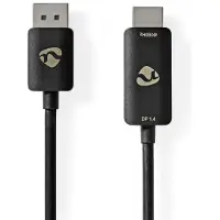 Nedis DisplayPort-Adapter | DisplayPort Male | HDMI Connector | 8K@30Hz | Vernikkeld | Recht | 1.80 m | Rond | TPE | Zwart | Envelop