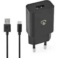Nedis Wandlader Fresh Green Charge Usb-a 5w - Snellaadfunctie 1m Zwart