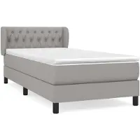 vidaXL Boxspring met matras stof lichtgrijs 100x200 cm
