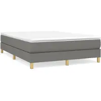 vidaXL Boxspring bed stof donkergrijs 140x190 cm