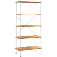 vidaXL Opbergrek 5-laags 80x40x163 cm wit en eikenkleurig