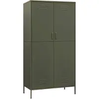 vidaXL Kledingkast 90x50x180 cm staal olijfgroen