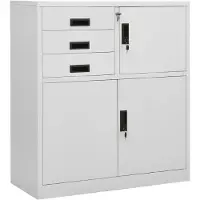 vidaXL Kantoorkast 90x40x102 cm staal lichtgrijs
