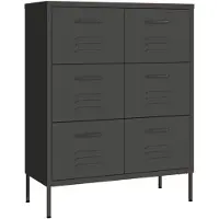 vidaXL Ladekast 80x35x101,5 cm staal antracietkleurig