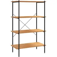 vidaXL Opbergrek 4-laags 80x40x130 cm zwart en eikenkleurig