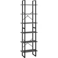 vidaXL Opbergrek 60x30x210 cm bewerkt hout grijs