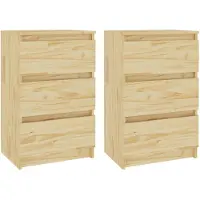 vidaXL Nachtkastjes 2 st 40x29,5x64 cm massief grenenhout