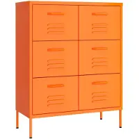 vidaXL Ladekast 80x35x101,5 cm staal oranje