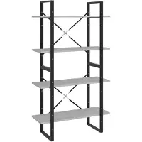 vidaXL Boekenkast met 4 schappen 80x30x140 cm bewerkt hout betongrijs