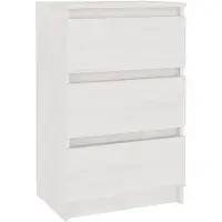 vidaXL Nachtkastje 40x29,5x64 cm massief grenenhout wit
