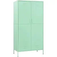 vidaXL Kledingkast 90x50x180 cm staal mintkleurig