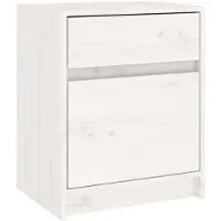 vidaXL Nachtkastje 40x31x50 cm massief grenenhout wit