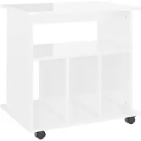 vidaXL Rolkast 60x45x60 cm bewerkt hout hoogglans wit