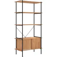 vidaXL Opbergrek 5-laags met kast 80x40x163 cm staal en bewerkt hout