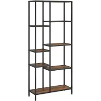 vidaXL Boekenkast 80x30x180 cm staal en bewerkt hout