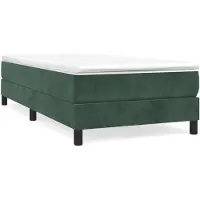 vidaXL Boxspring met matras fluweel donkergroen 90x200 cm