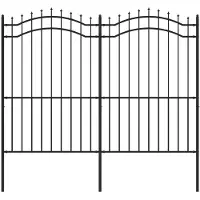vidaXL Tuinhek Woerden met speerpunt zwart 240x175 cm staal