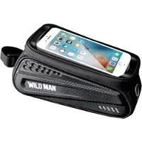 WILDMAN - Stuurtas - Telefoonhouder/Fietstas - Waterdicht - 1L - Zwart