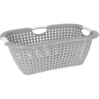 Storage solutions wasmand - grijs - 26 liter - kunststof - 40 x 60 x 22 cm - Draagwasmand - met handvatten