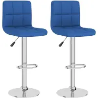 vidaXL Barkrukken 2 st stof blauw