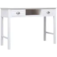 vidaXL Bureau 108x45x76 cm massief paulowniahout wit