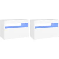 vidaXL Tv-meubelen 2 st met LED-verlichting 60x35x40 cm wit