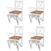 vidaXL Eetkamerstoelen hout wit en natuurlijke houtkleur 4 st online kopen