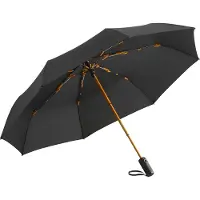 FARE Colorline 5644 extra grote zakparaplu zwart oranje zakparaplu vouwparaplu opvouwbare paraplu windproof windvast stormbestendig stormparaplu reisparaplu