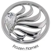 Quoins Disk Frozen Flames staal zilverkleurig Large QMOK-12L-E-CC