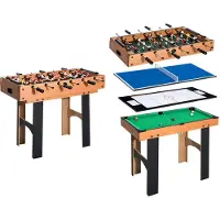 Zenzee 4 in 1 - Voetbaltafel - Tafelvoetbal - Pooltafel - Hockey - Tafeltennistafel - Pingpongtafel - 87 x 43 x 73 cm