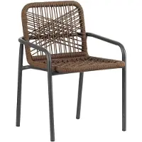 Dimehouse Tuinstoel met armleuning Nila touw bruin